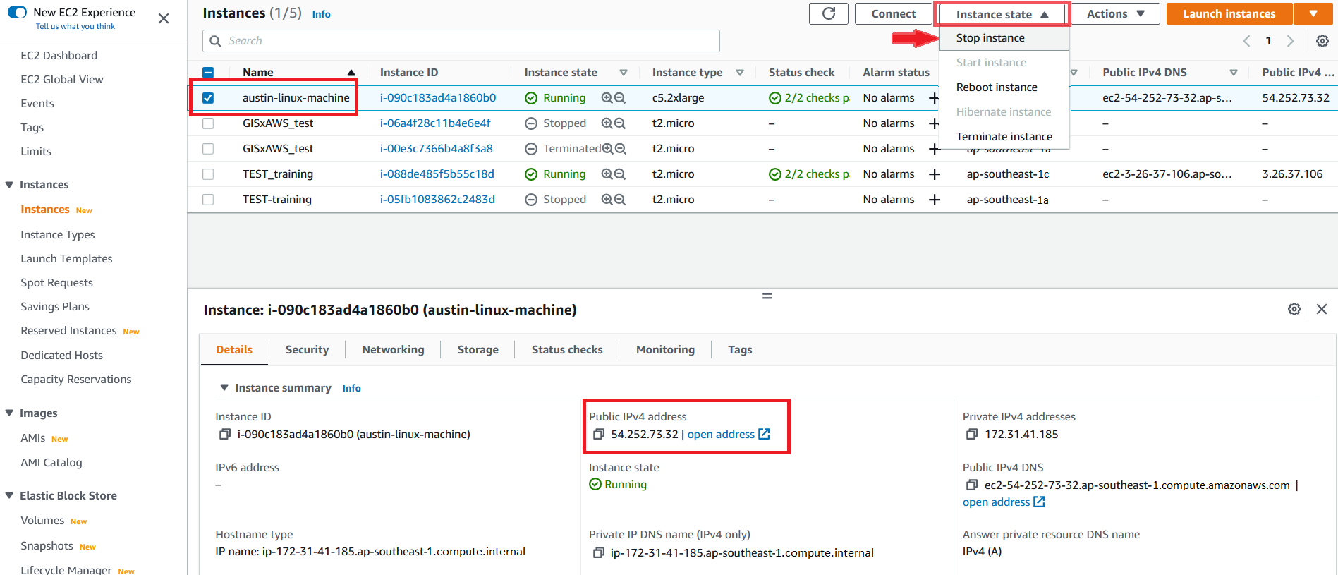 H Stop And Terminate Instance AWS HPC Workshops